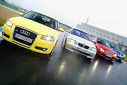 Mercedes C 350, Audi A3 Sportback 3.2, BMW 130i и VW Golf R32