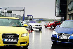 Mercedes C 350, Audi A3 Sportback 3.2, BMW 130i и VW Golf R32