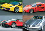 Lamborghini Gallardo, Mercedes-McLaren SLR, Porsche Carrera GT, Bugatti 16.4 Veyron